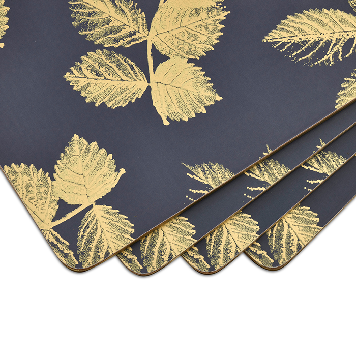 Sara Miller London Set of 4 Etched Leaves Placemats