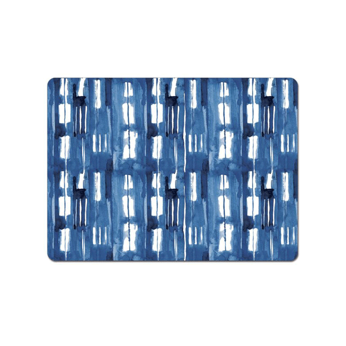 Cala Home Set of 4 Indigo Block Lines Placemats