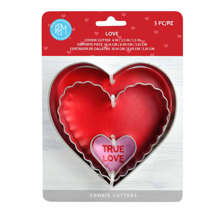 R & M 3 Piece Love Nested Cookie Cutter Set