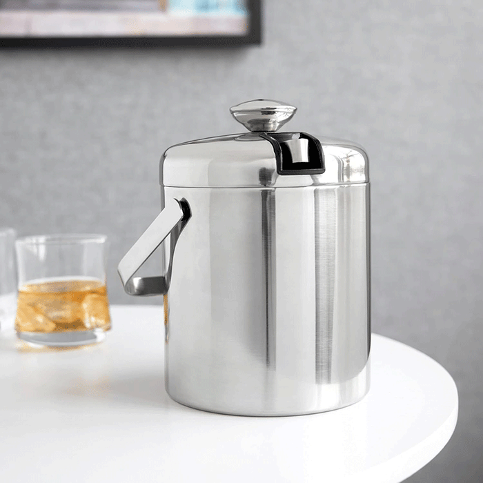 Stainless Steel Ice Bucket with Tongs