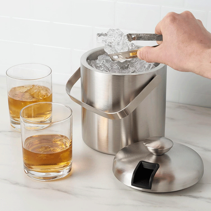 Stainless Steel Ice Bucket with Tongs