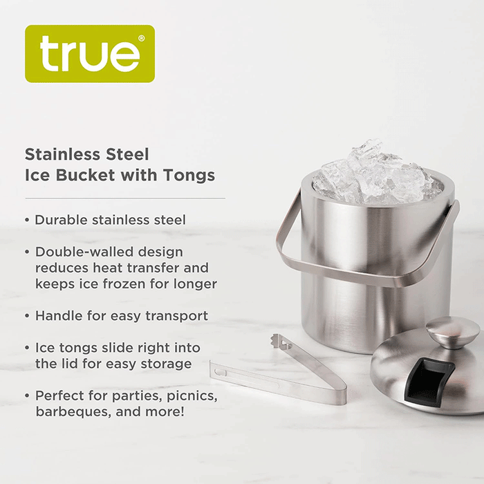 Stainless Steel Ice Bucket with Tongs