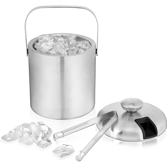 Stainless Steel Ice Bucket with Tongs