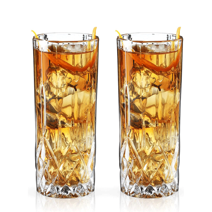 Viski Admiral Crystal Highball Glass Set of 2