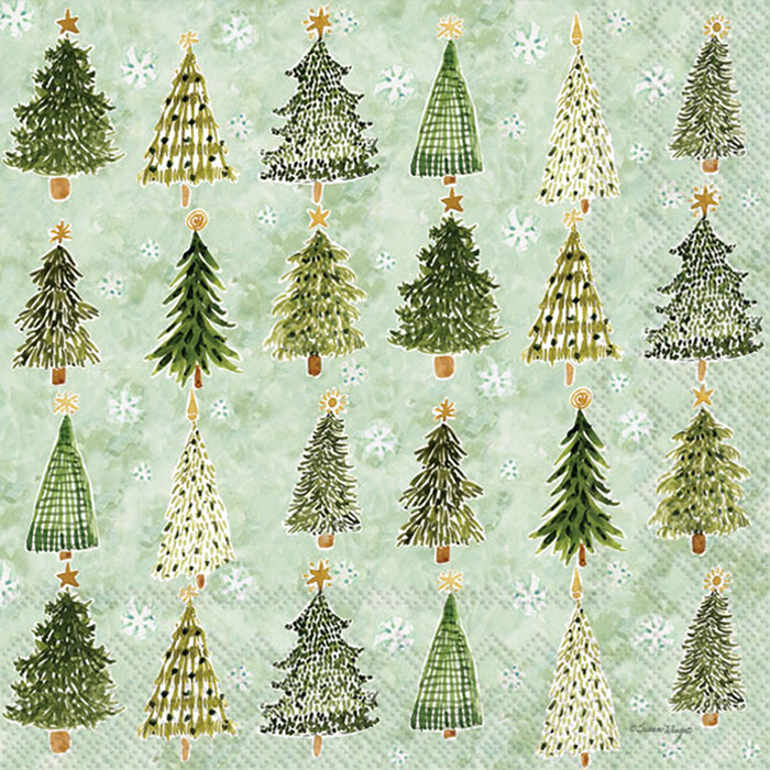 Christmas Tree Pattern Paper Beverage Napkins