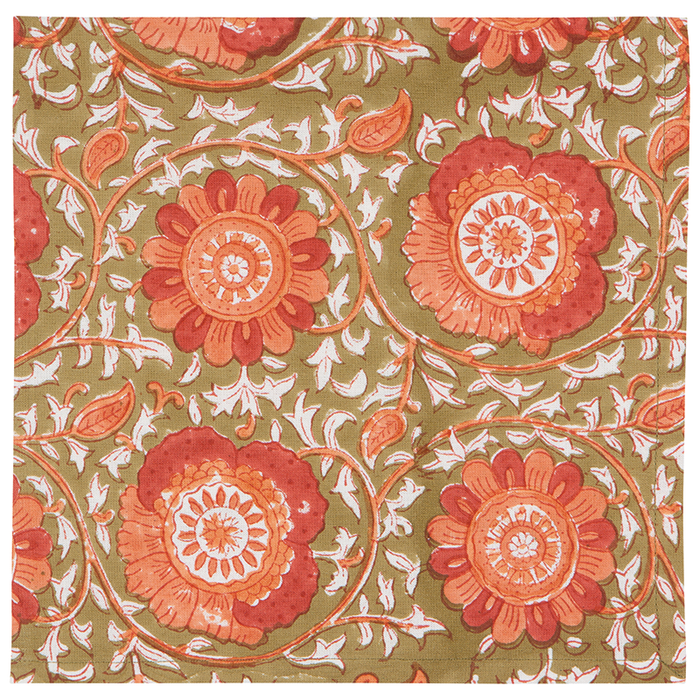 Danica Heirloom Set of 4 Block Print Napkins