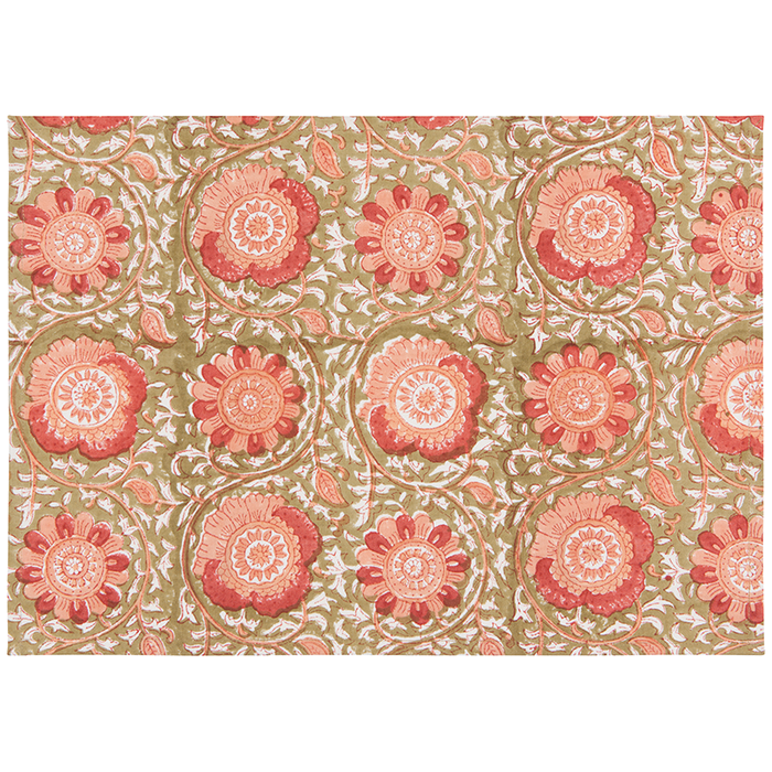 Danica Heirloom Set of 4 Block Print Zinnia Placemats