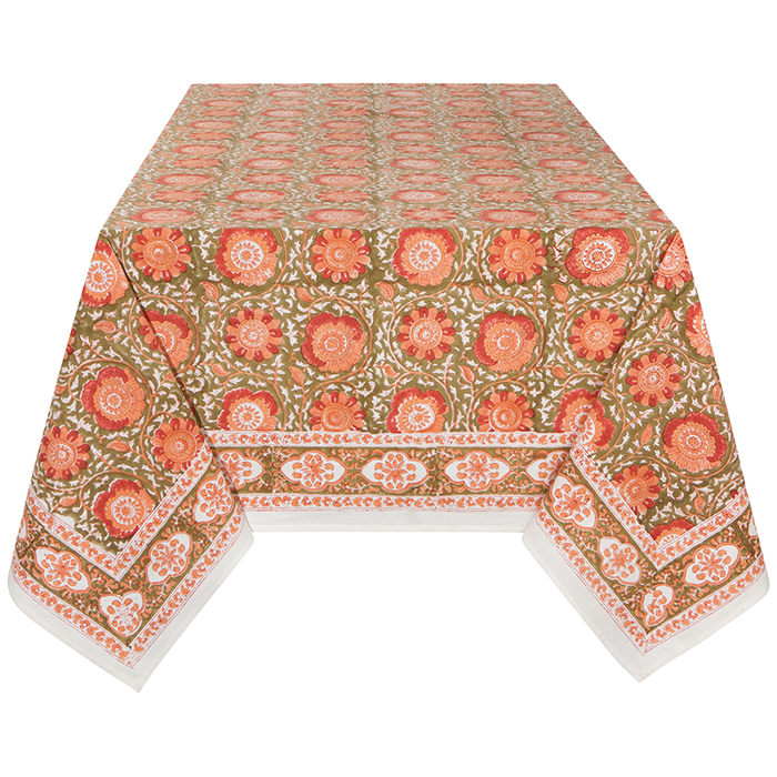 Danica Heirloom 60" x 90" Block Print Tablecloth