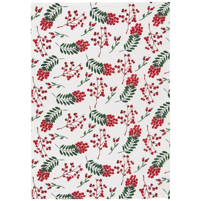 Set of 3 Winterberry Floursack Towels