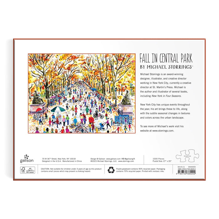 Galison Fall in Central Park 1000 Piece Puzzle
