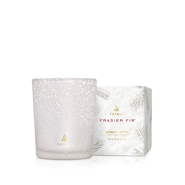 Thymes Frasier Fir Flocked Votive Candle