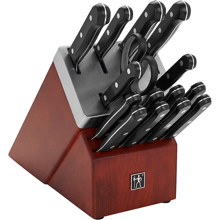 Henckels International Solution 16 Piece Self-Sharpening Walnut Block Set