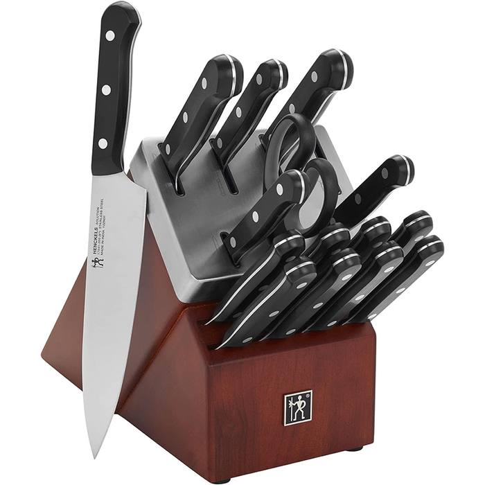 Henckels International Solution 16 Piece Self-Sharpening Walnut Block Set