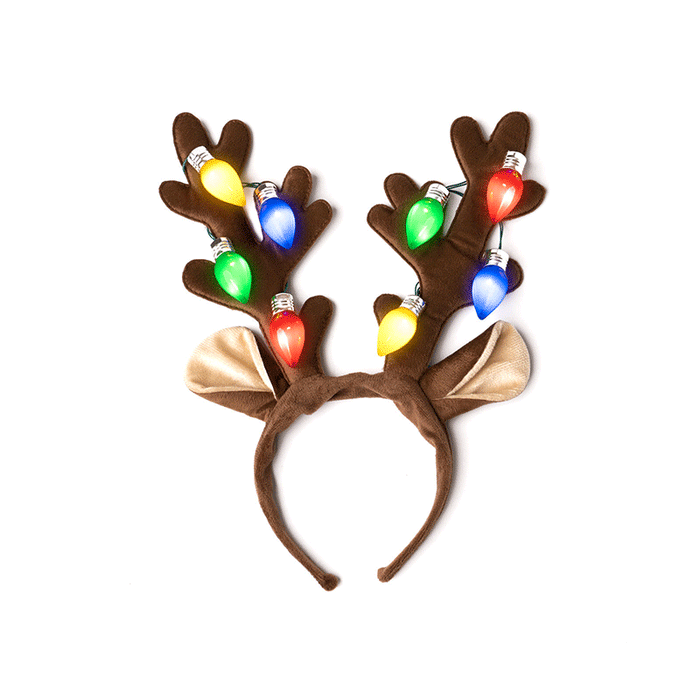 LotsaLites Fuzzy Jumbo Light-Up Antler Headband