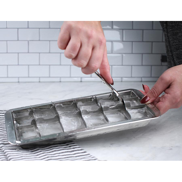  Stainless Steel Ice Cube Maker Tray,Lever Style Ice Cube Mold  Quick To Making 18 Ice Cubes: Home & Kitchen