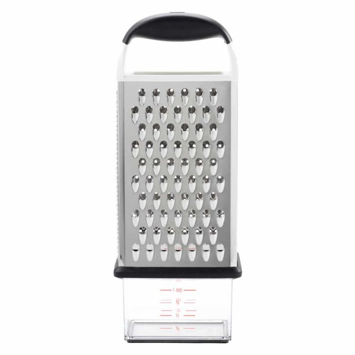 OXO Good Grips Etched Box Grater with Removable Zester - Spoons N