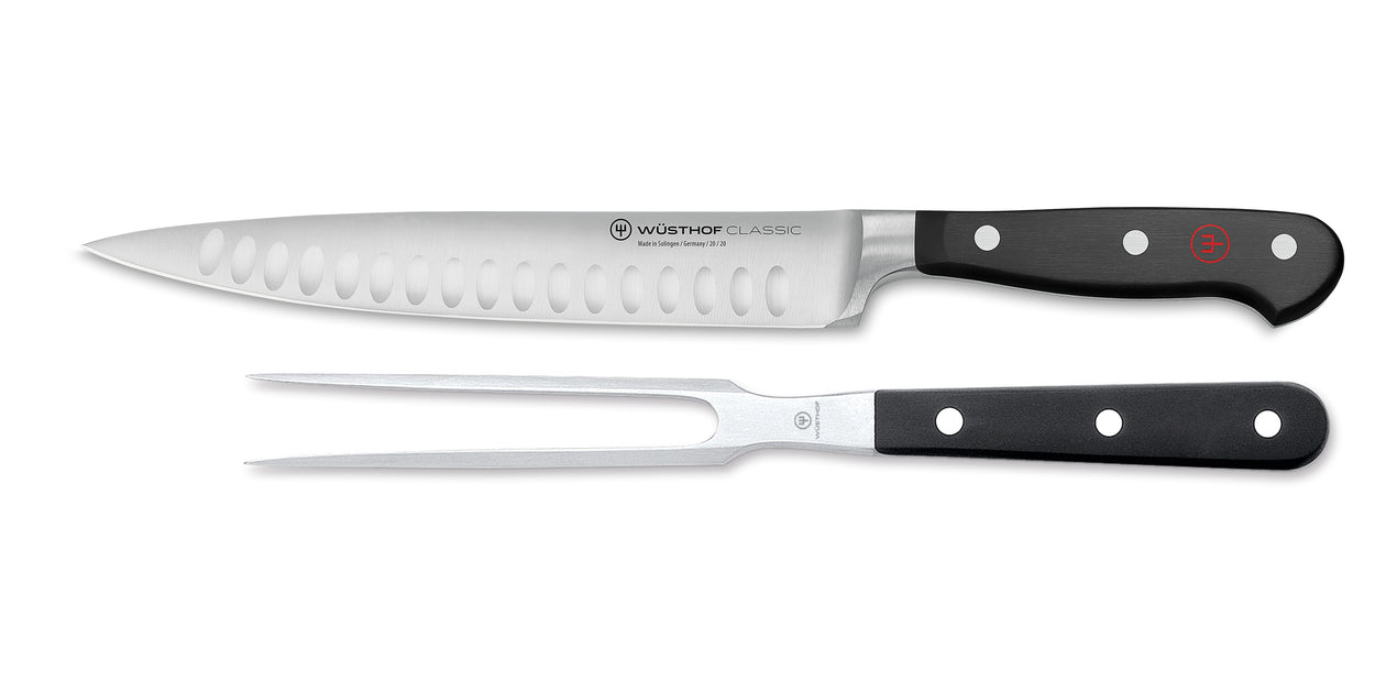 Classic White 2-Piece Hollow Edge Carving Set - Eversharp Knives