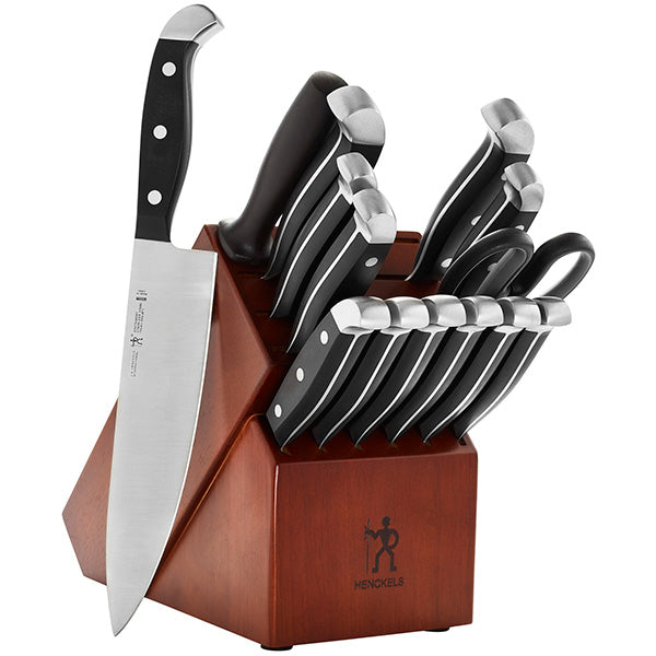  15 Piece Kitchen Knife Block Set, Premium Full Tang