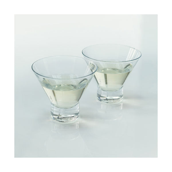 Viski Stemmed Crystal Martini Glasses -Stemmed Martini Cocktail Glass Gift  Set 