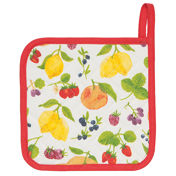 Bright Fruit Kitchen Set - Double Oven Mitt and Hot Pads