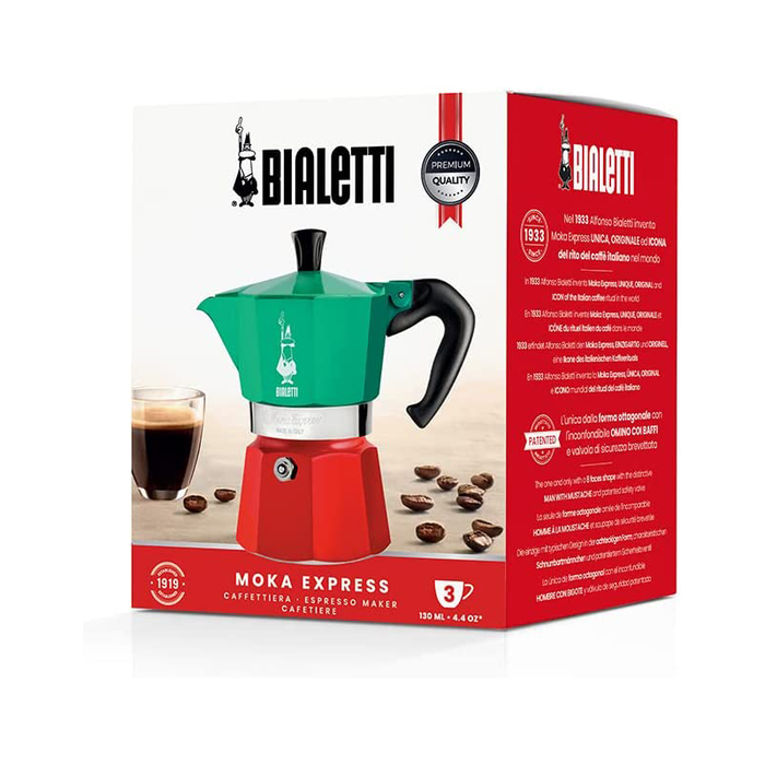 Bialetti Moka Express L'Originale Stovetop Espresso Maker 6cup in  Tricolour