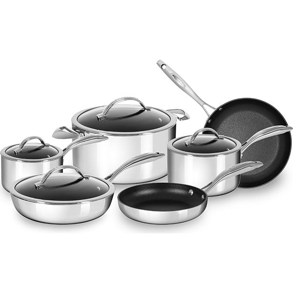Bialetti Arte Aluminum 10-piece Cookware Set with Silicone Handles