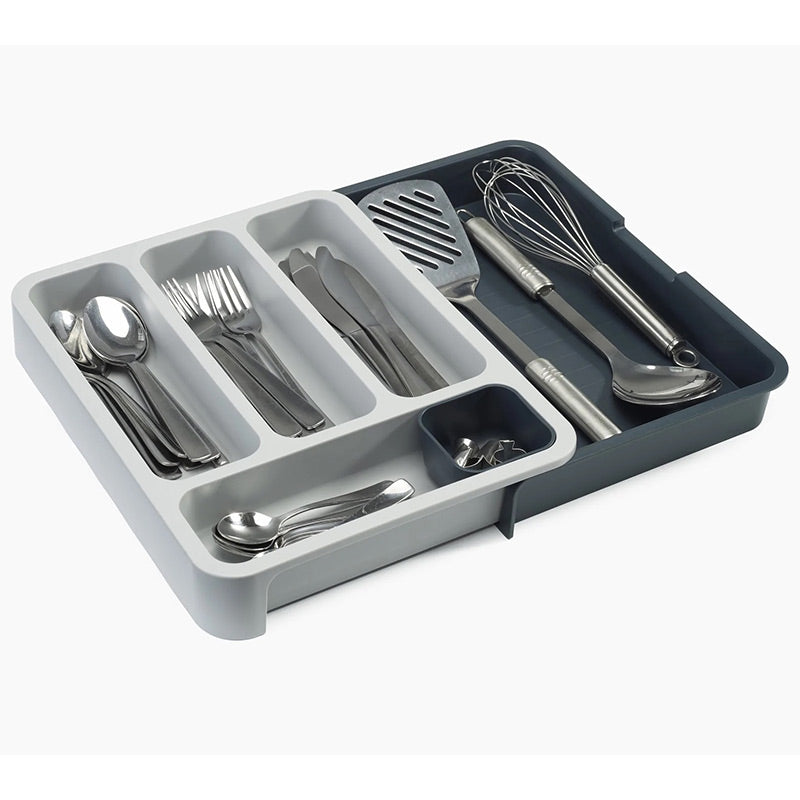 DrawerStore™ Gray Compact Cutlery Organizer