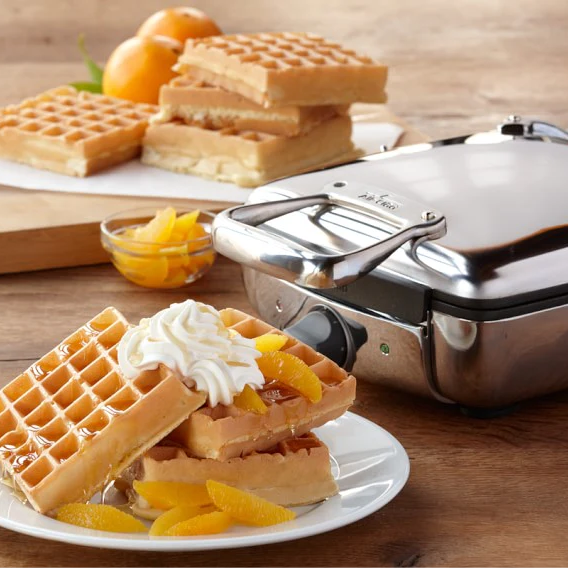 Four Square Belgian Waffle Maker Extra Large Stainless Steel