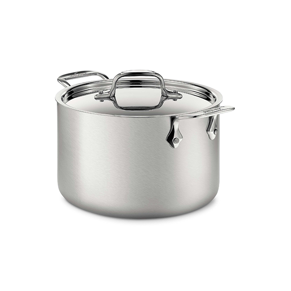 D5 Stainless Polished 5-ply Bonded Cookware, Stockpot with lid, 8 quart
