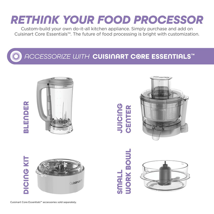 Core Custom 13 Cup Multifunction Food Processor (Anchor Gray