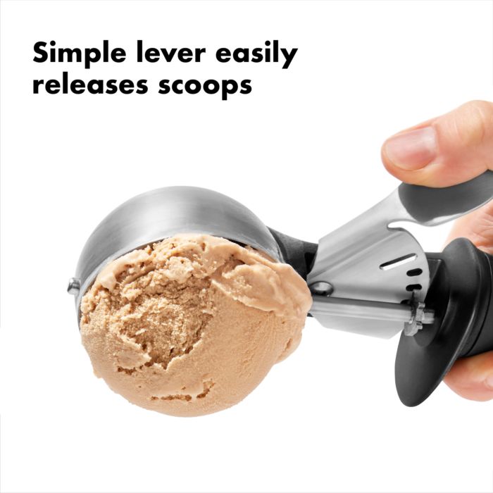 Spring Chef Cookie Scoop, Premium 18/8 Stainless Steel Disher with Soft  Grip Fruit Scooper, Spring Loaded with Trigger Release for Cookie Dough