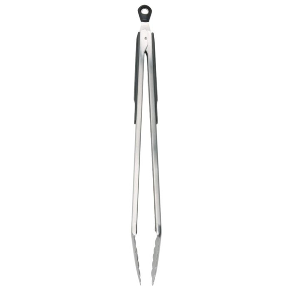 Commercial Stainless Steel Kitchen Tongs, Non-Slip Grip, Black, 16 Inch 