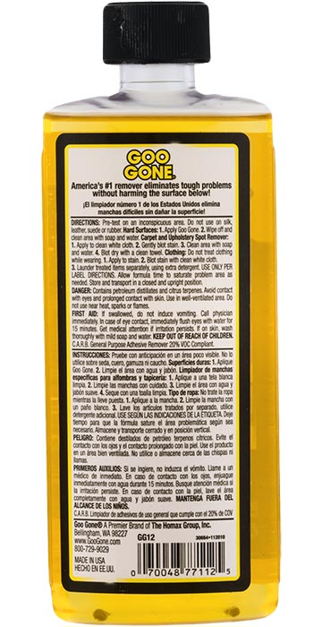 Goo Gone Adhesive Remover 4 oz - Citrus Power Liquid Pour Bottle