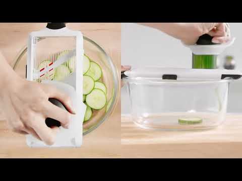 Perfectly Sliced Produce with OXO's Good Grips Hand-Held Mandoline Slicer 