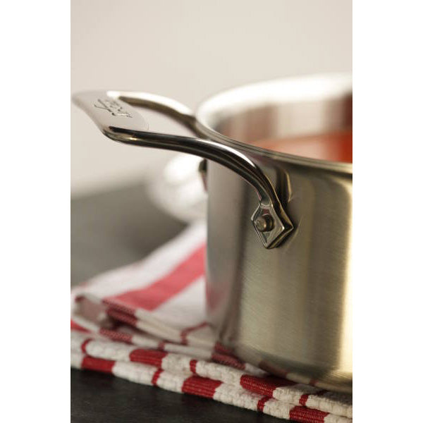 All Clad Brushed D5 4 Quart Sauce Pan with Lid - Stainless