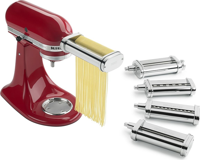  Pasta Attachment for Kitchenaid Mixer 3 in 1 Pasta Maker  Accessories Including Pasta Sheet Roller Spaghetti Cutter Fettuccine Cutter  with 2 Ravioli Stamp Cutters 1 Cleaning Brush 1 Rolling Pin : Home & Kitchen