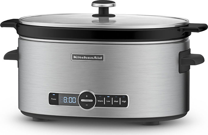 KitchenAid Slow Cooker 6-Quart with Glass Lid | Stainless Steel