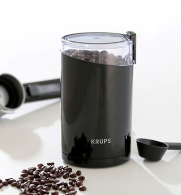Enjoy freshly-ground coffee every morning with a KRUPS coffee grinder