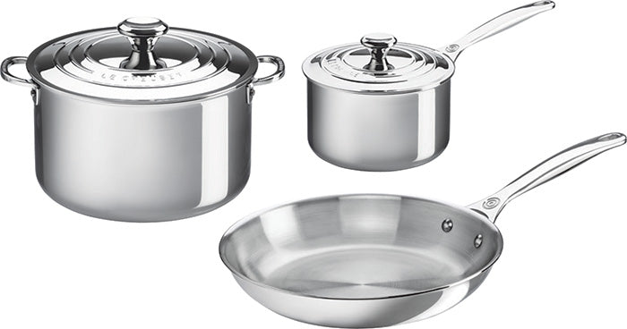 Le Creuset - 5 Piece Cookware Set Stainless Steel