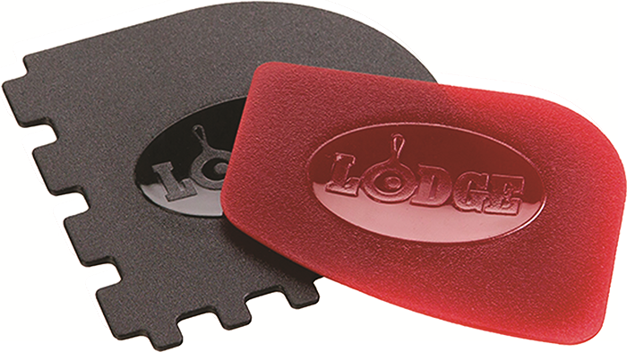 Lodge SCRAPERGPK Durable Grill Pan Scrapers, Red and Black, 8.25 x 4.625  x.5, 2-Pack
