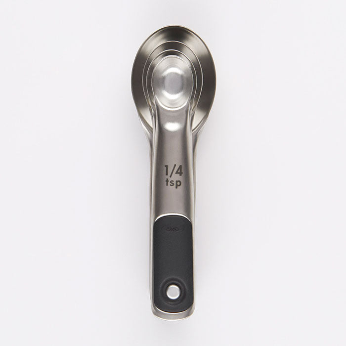 Stainless Steel Magnetic & Red Measuring Cups - The Peppermill