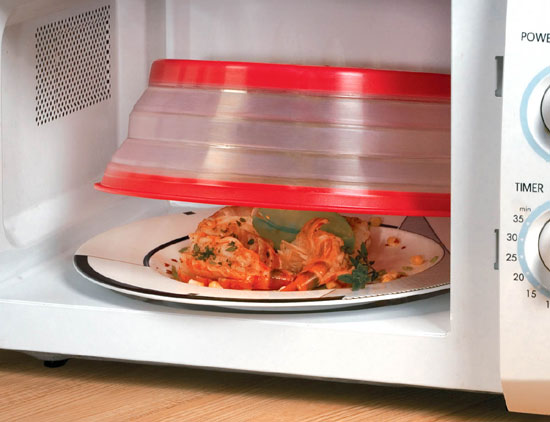 Tovolo 12.46 in. W X 12.46 in. L Gray/White Plastic Microwave Collapsible  Food Cover 47005-200